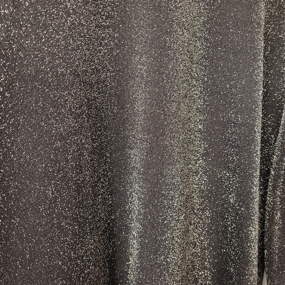 Vintage  Black and silver Metallic  Shimmer Festive Top Cardigan 4X - Picture 5 of 8